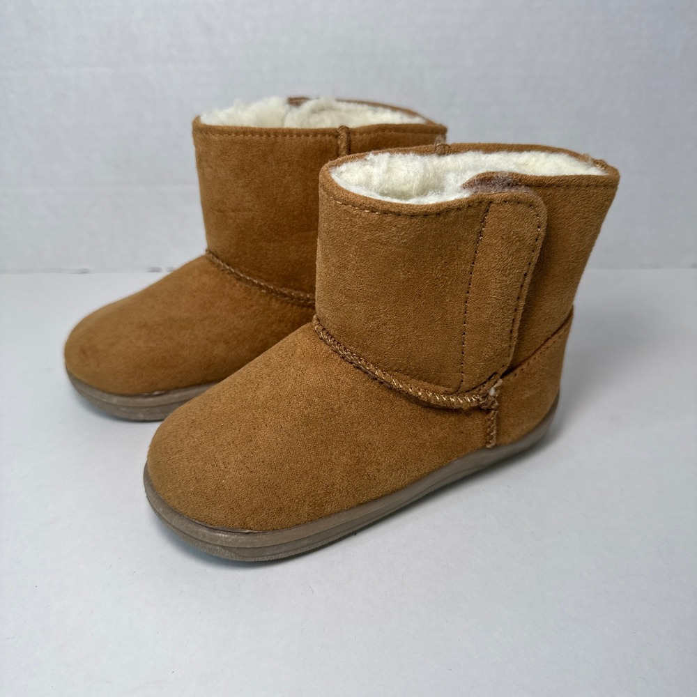 Wonder Nation Toddler Chestnut Brown Faux Fur Lined Boots Size 6